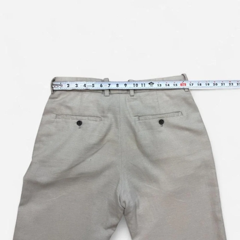 H&M Men's Beige Relaxed Fit Pleated Pants 31